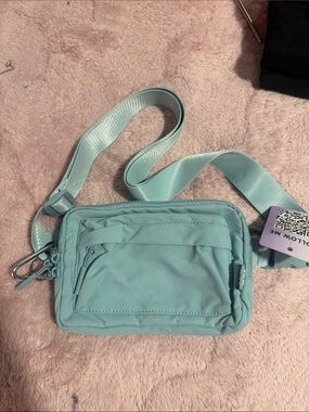 Light Aqua Crossbody Bag with Adjustable Strap - Unbranded